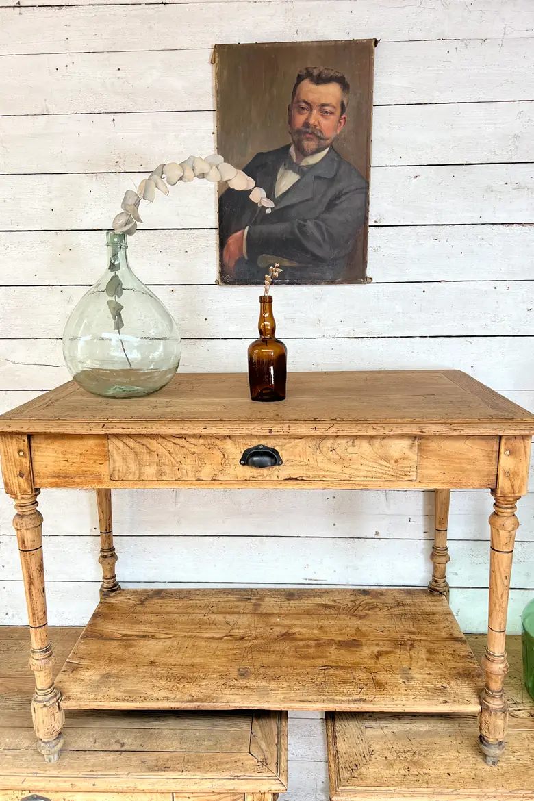 Petite table de drapier en chêne