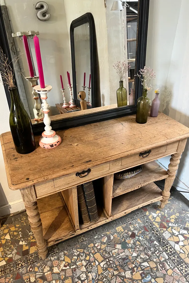 Petite table de drapier en chêne Début XXème