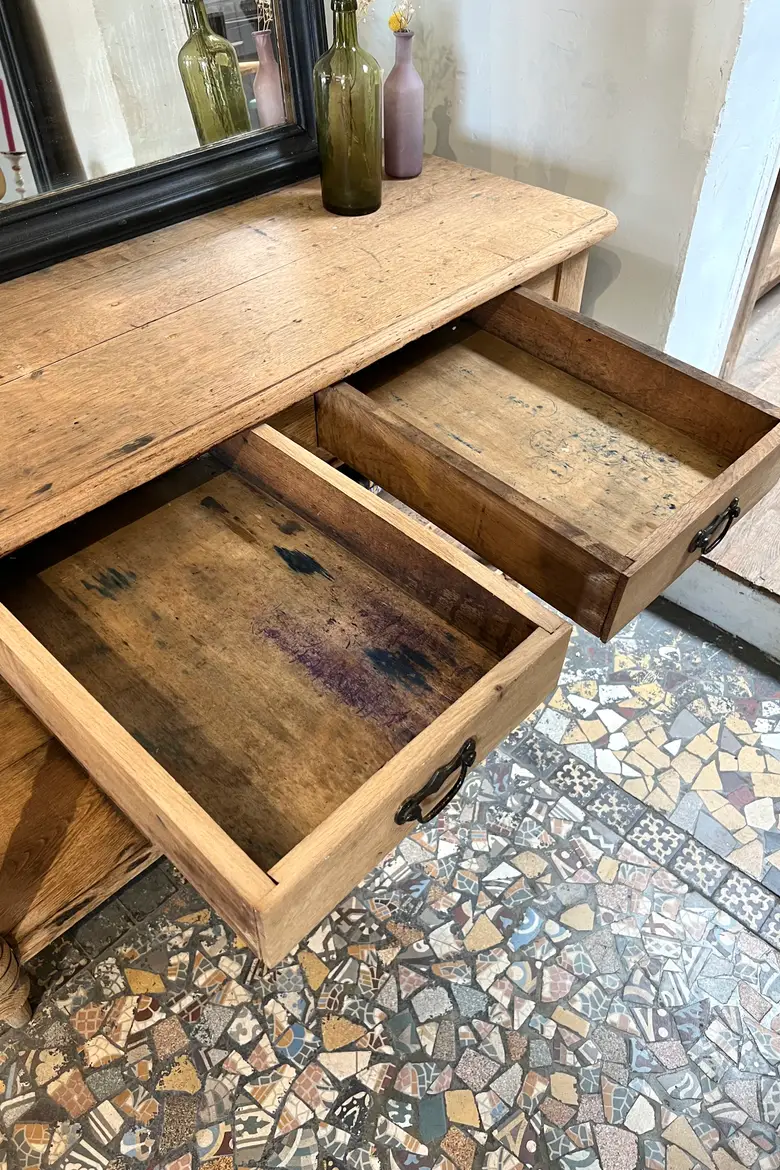 Petite table de drapier en chêne Début XXème