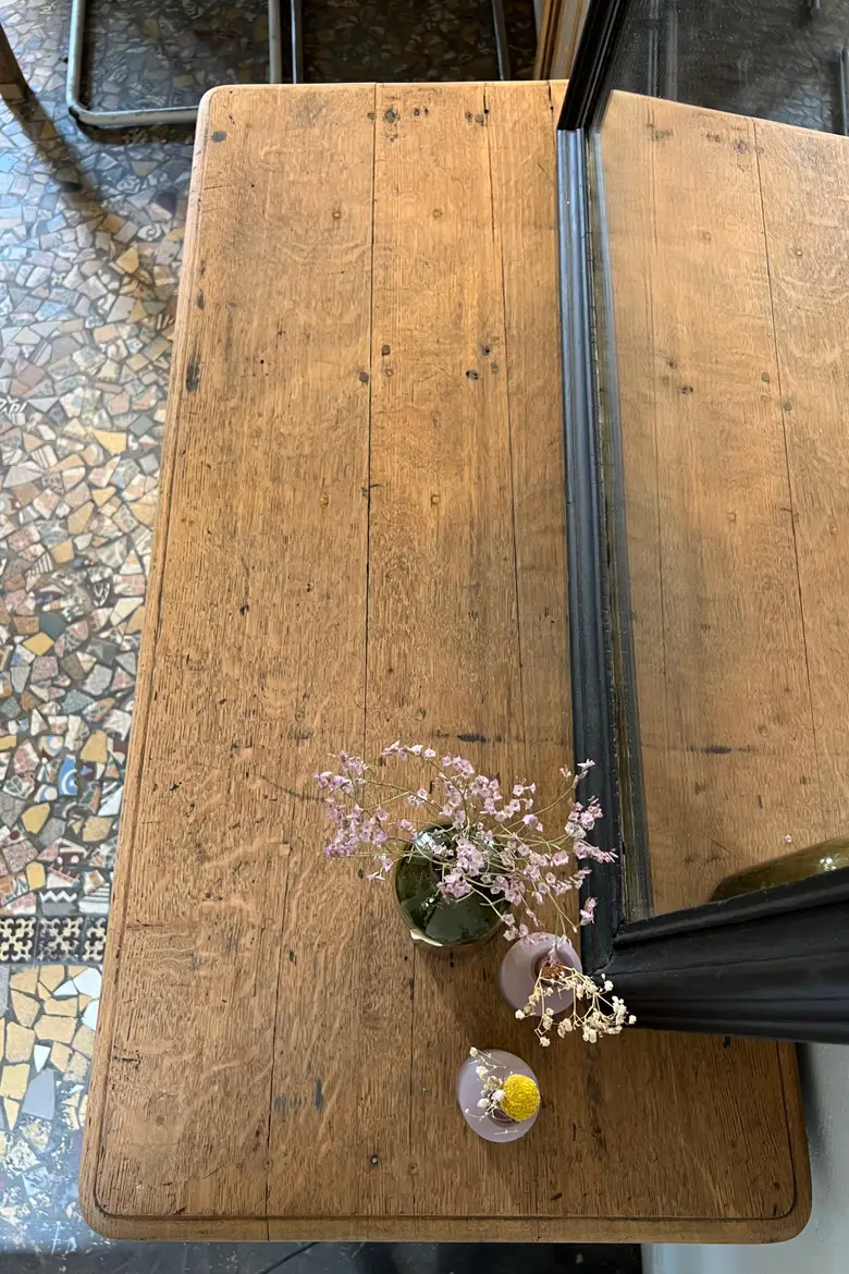 Petite table de drapier en chêne Début XXème