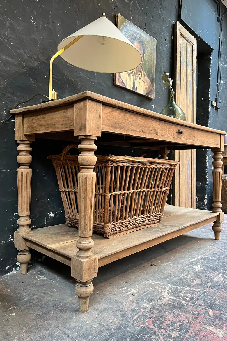 Petite table de drapier en chêne Début XXème