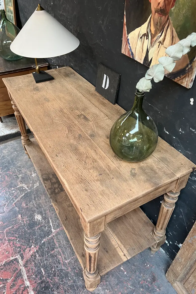 Petite table de drapier en chêne Début XXème
