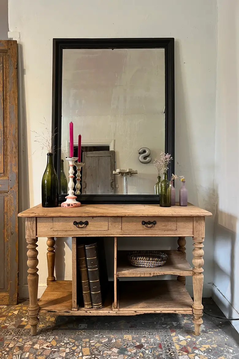 Petite table de drapier en chêne Début XXème