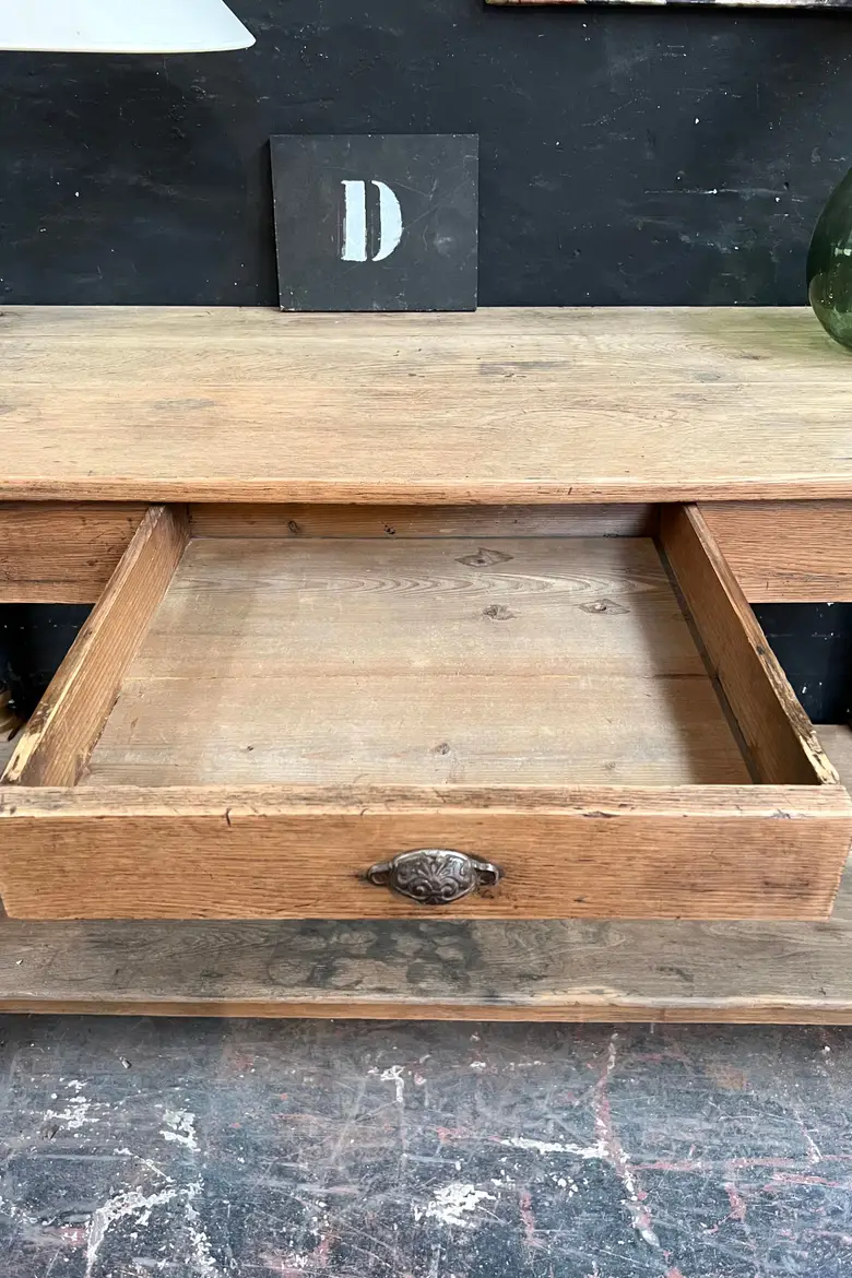Petite table de drapier en chêne Début XXème