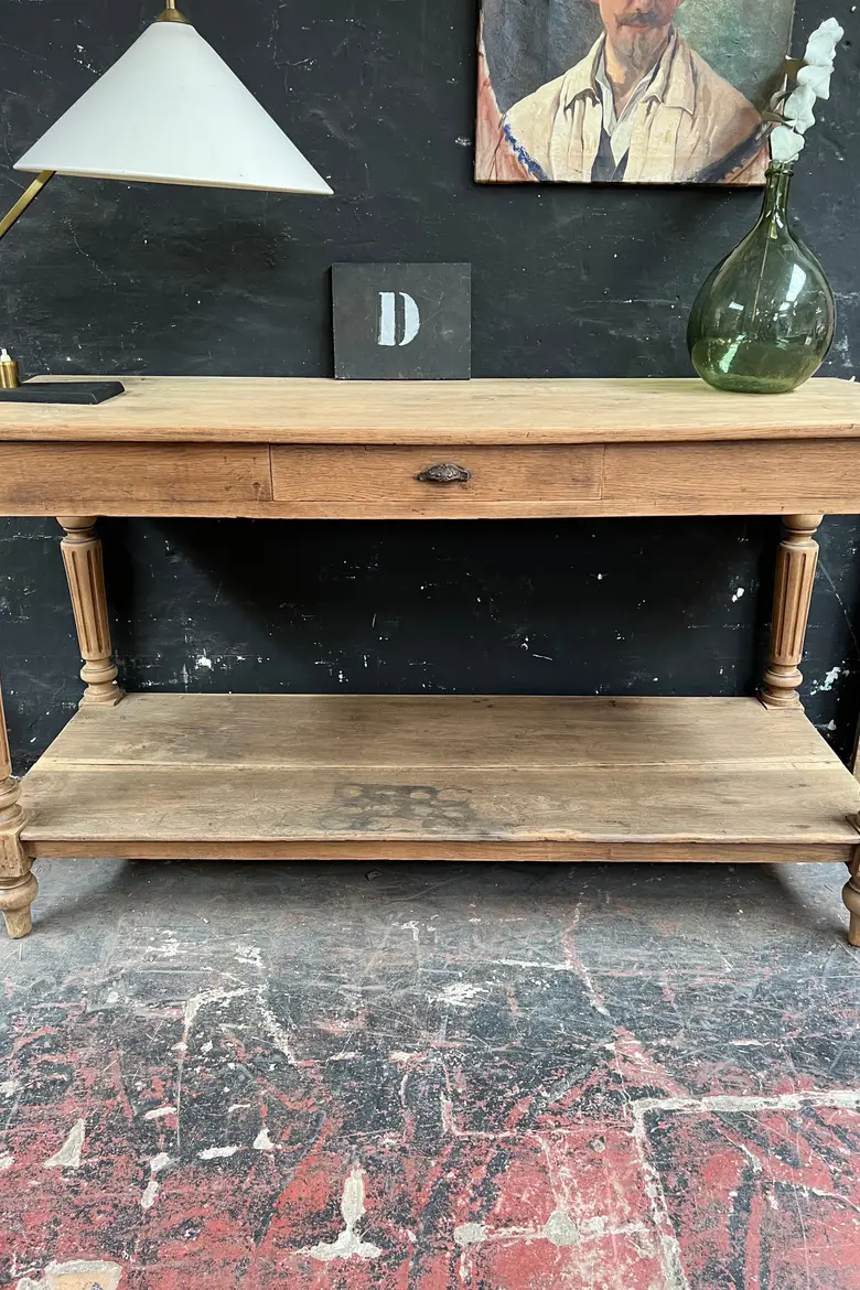 Petite table de drapier en chêne Début XXème