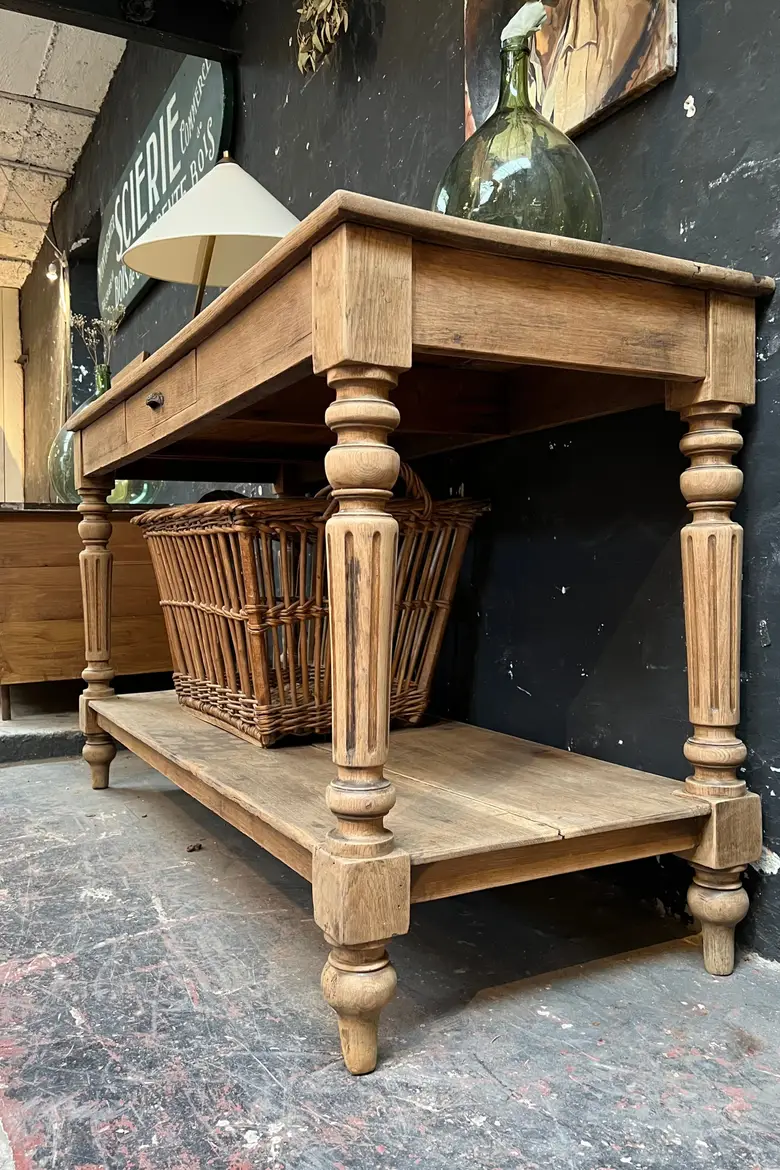 Petite table de drapier en chêne Début XXème