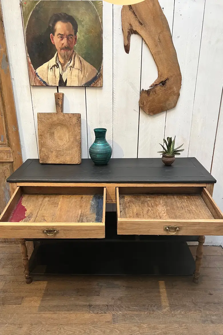 Petite table de drapier en chêne Début XXème
