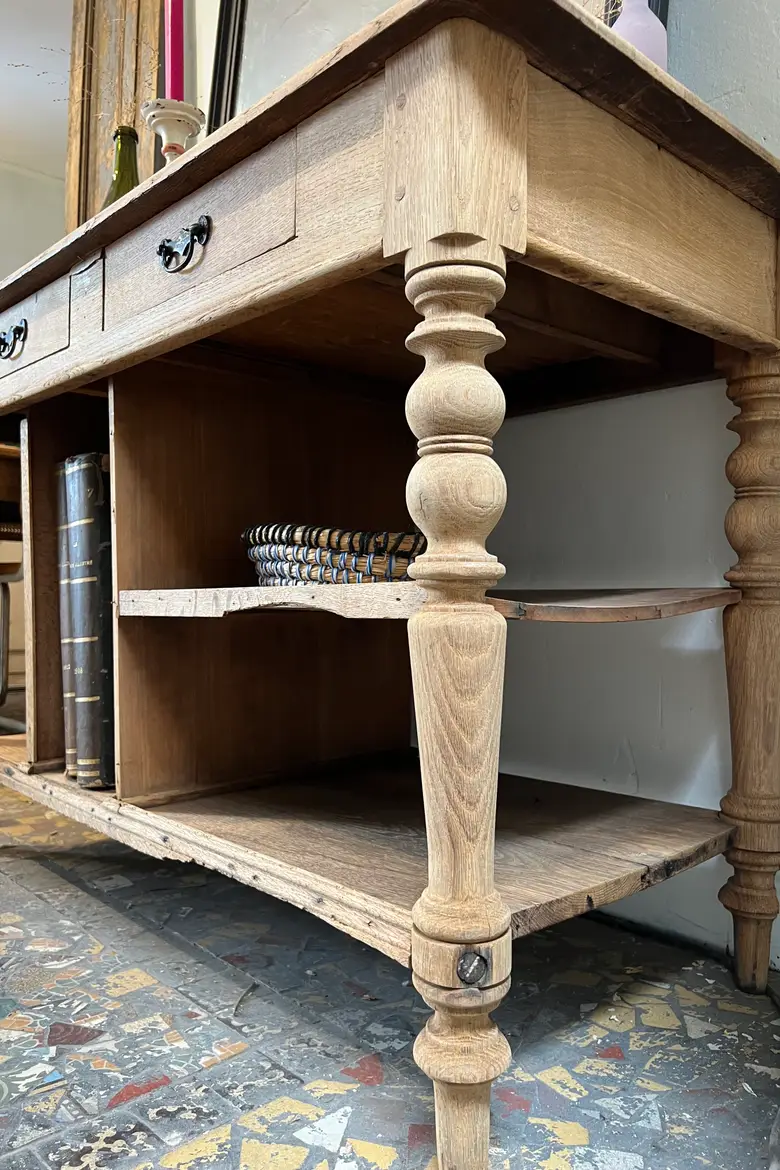 Petite table de drapier en chêne Début XXème