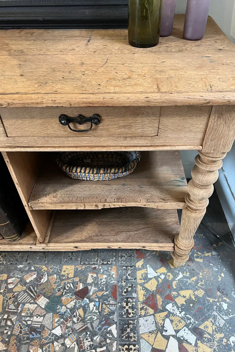Petite table de drapier en chêne Début XXème