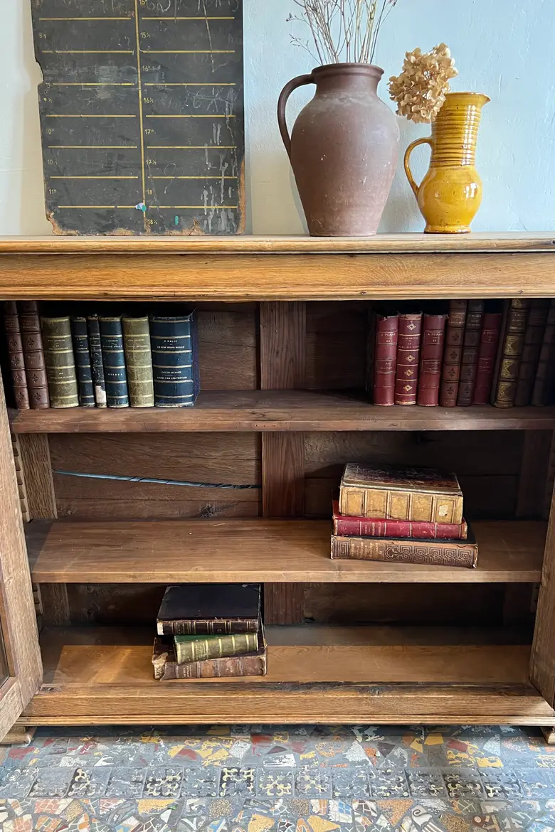 Petite vitrine en chêne 20e