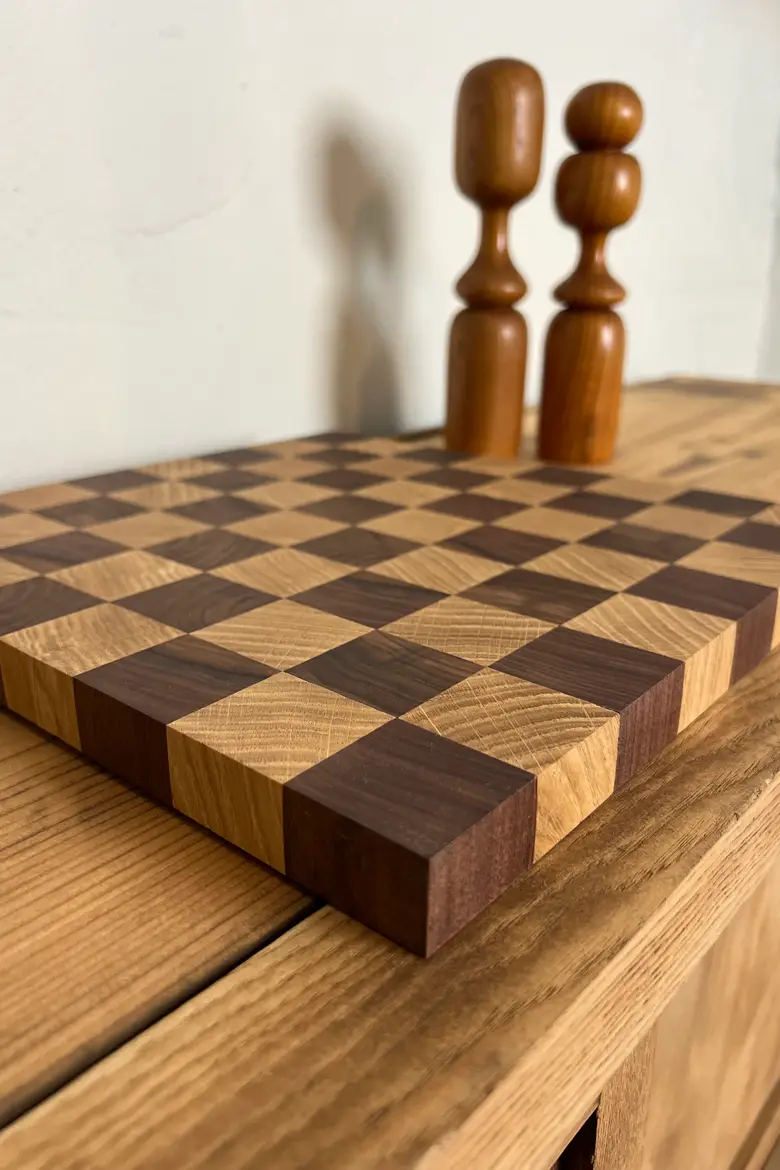 Planche en bois damier