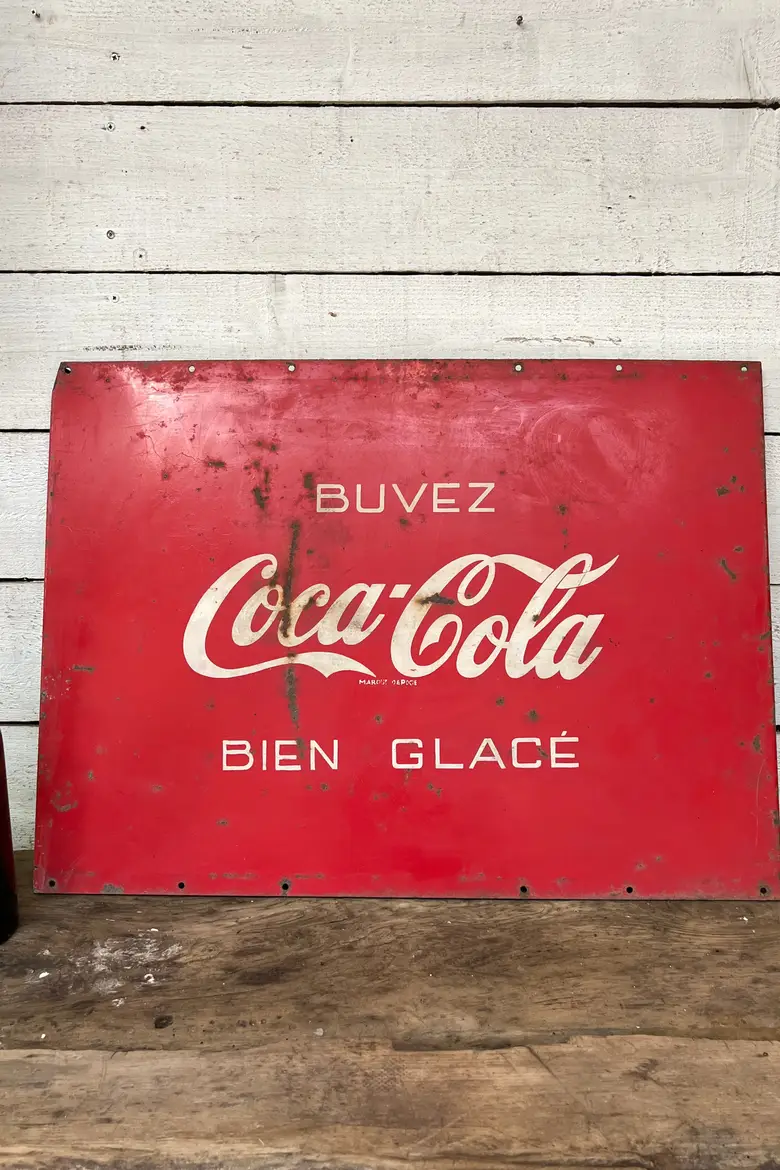 Plaque publicitaire vintage Coca-Cola Années 50