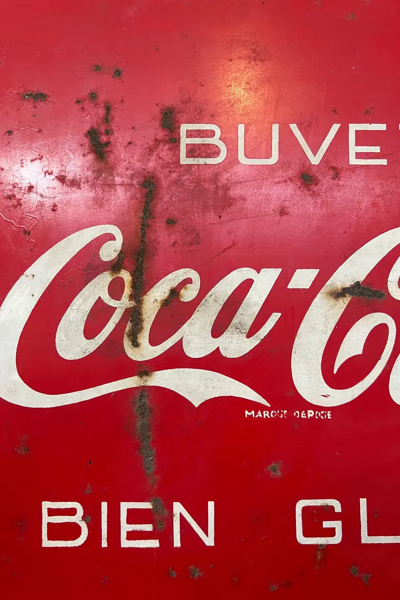 Plaque publicitaire vintage Coca-Cola Années 50