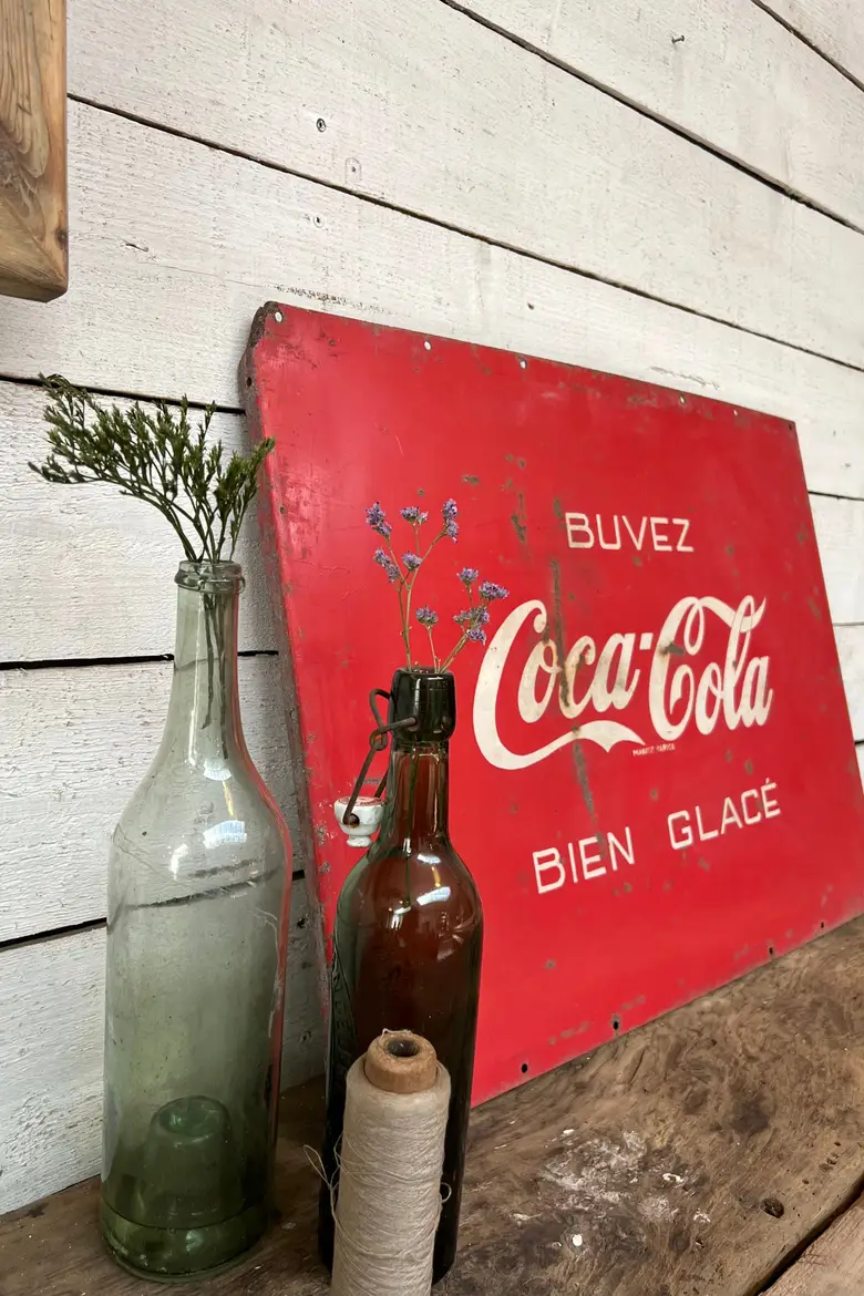 Plaque publicitaire vintage Coca-Cola Années 50