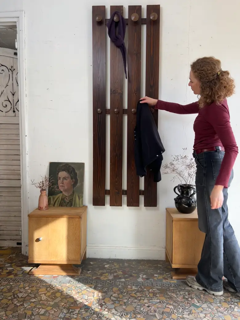 Porte-manteau mural des années 60