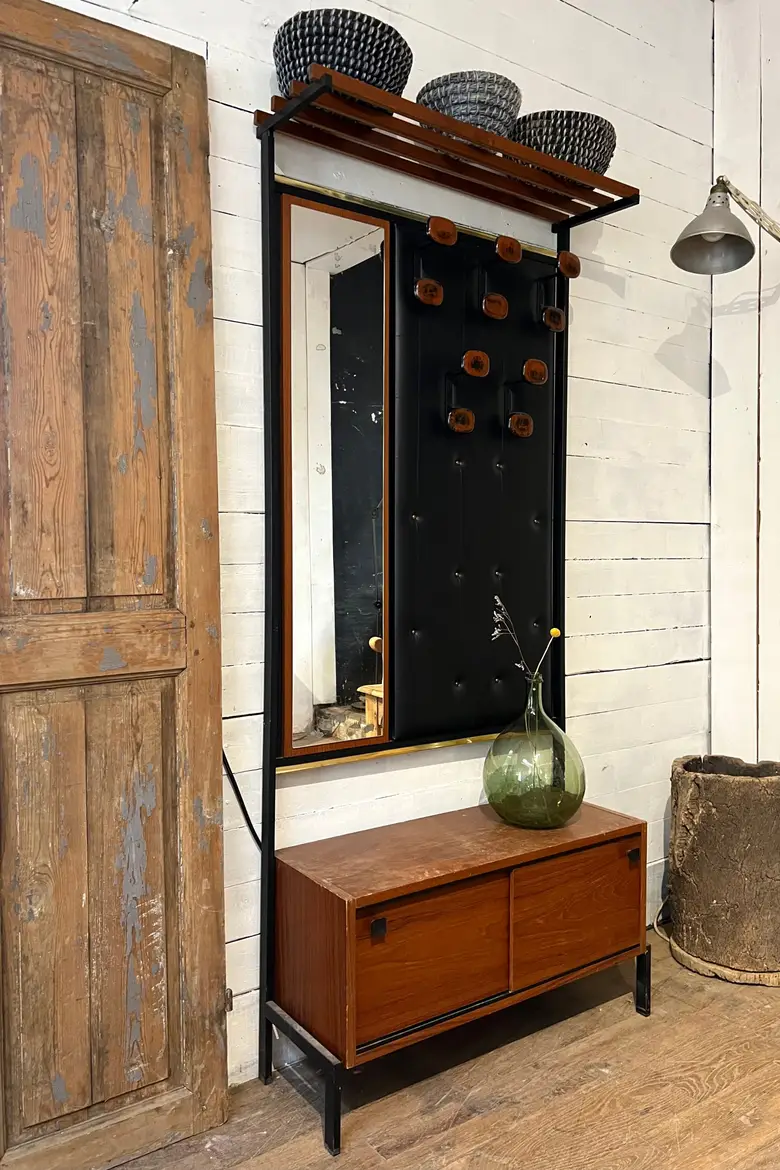 Porte-manteaux vintage à caisson Années 60