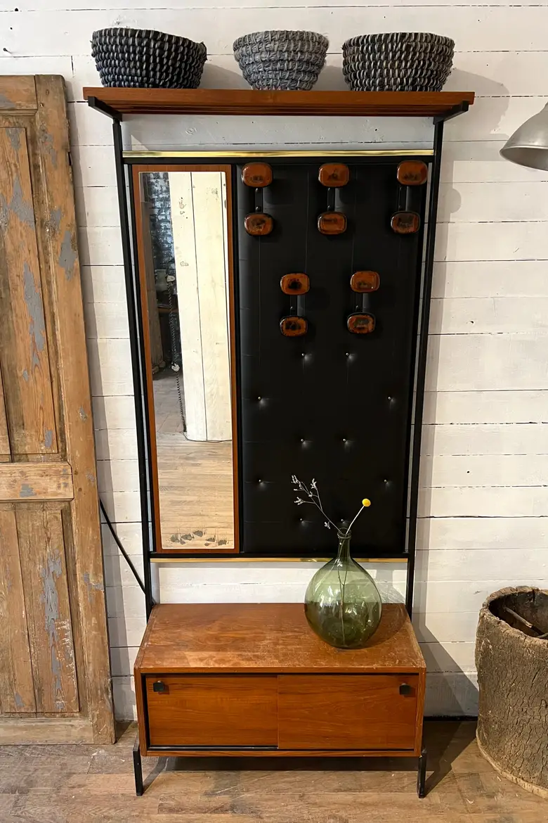 Porte-manteaux vintage à caisson Années 60