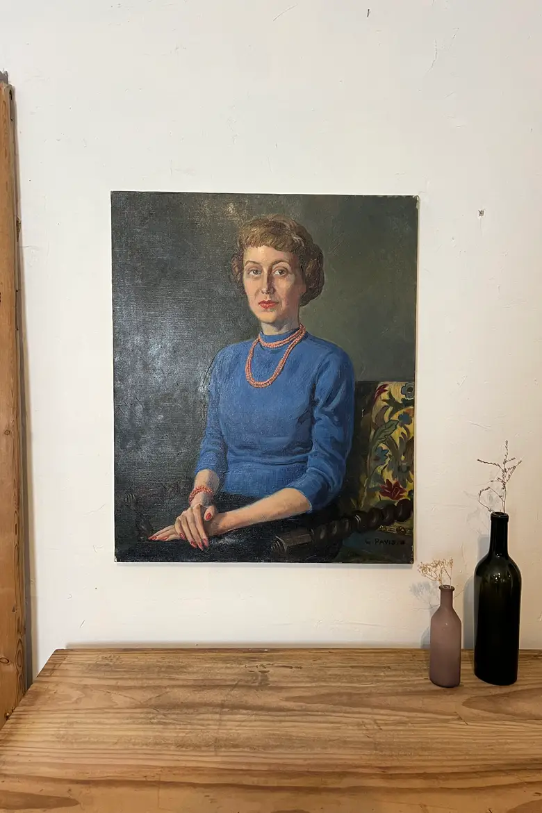 Portrait de femme signé Années 50