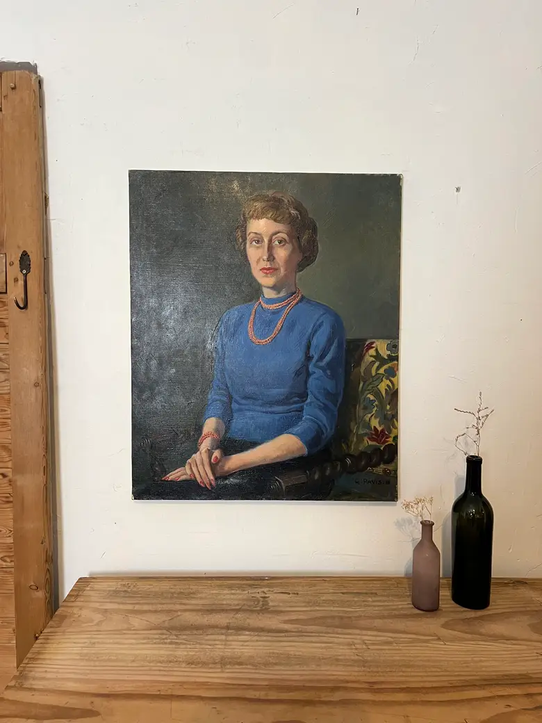 Portrait de femme signé Années 50