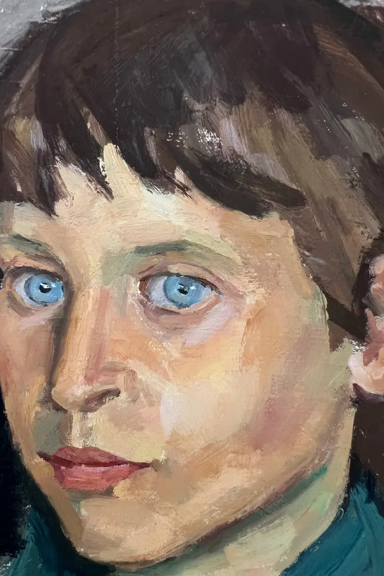 Portrait d’enfant des années 60 peint par Louis Peyré