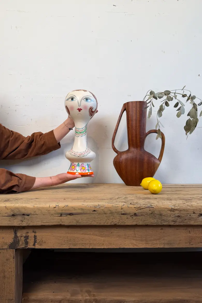 Présentoir à chapeaux vintage en céramique