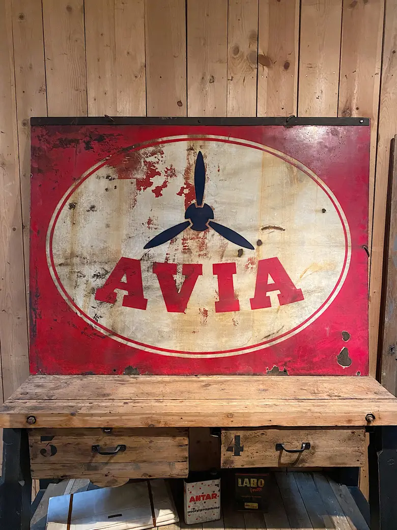Rare plaque d’aviation double face Années 30