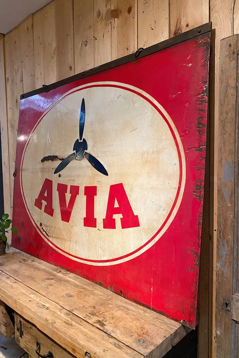 Rare plaque d’aviation double face Années 30