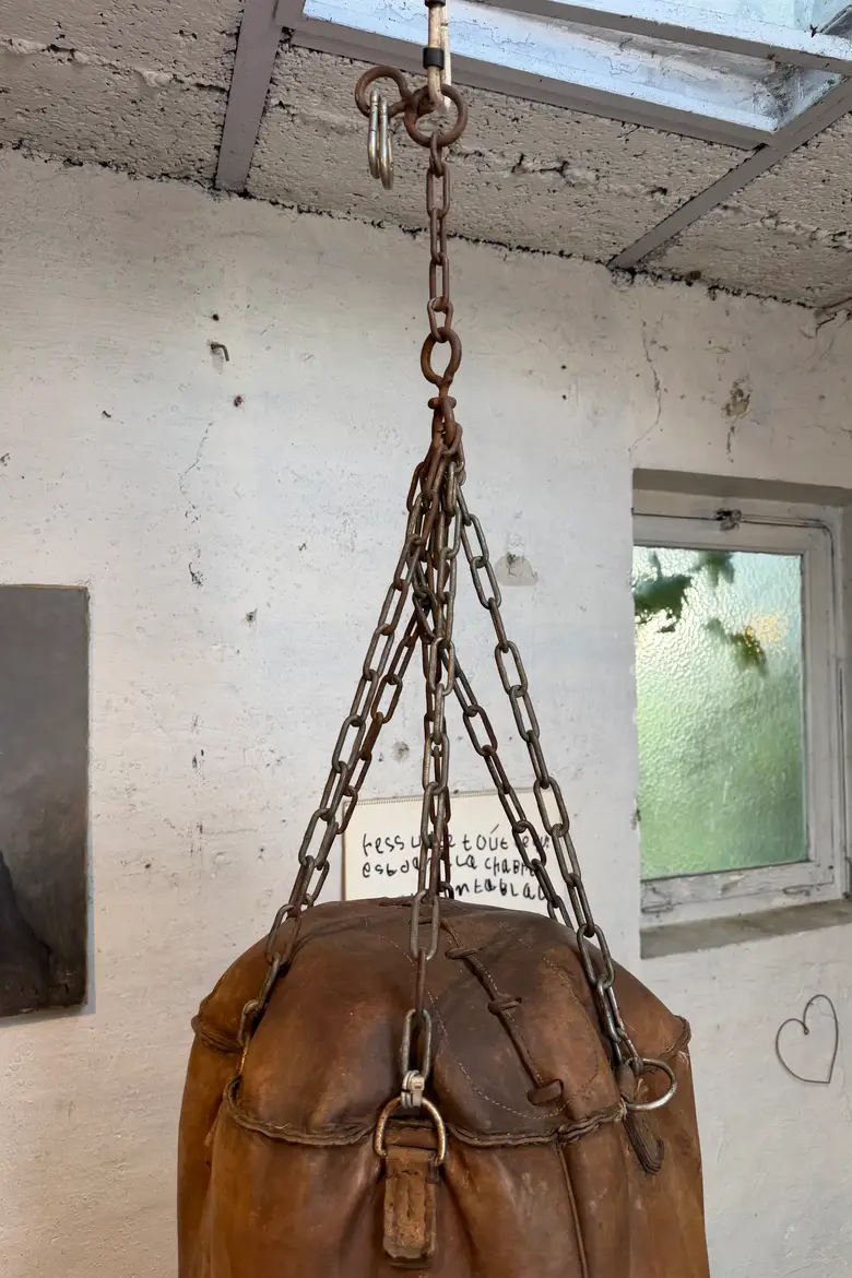 Sac de frappe vintage en cuir