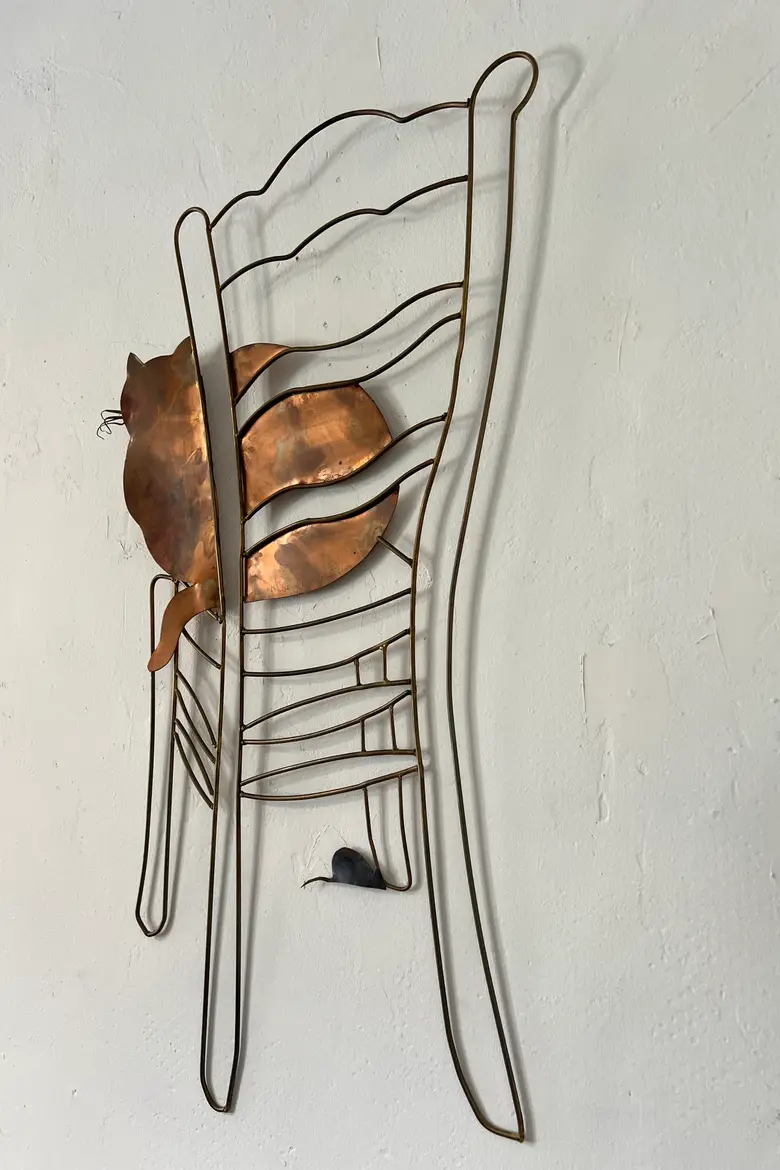 Sculpture en cuivre et laiton de Daniel D’Haeseleer 1970