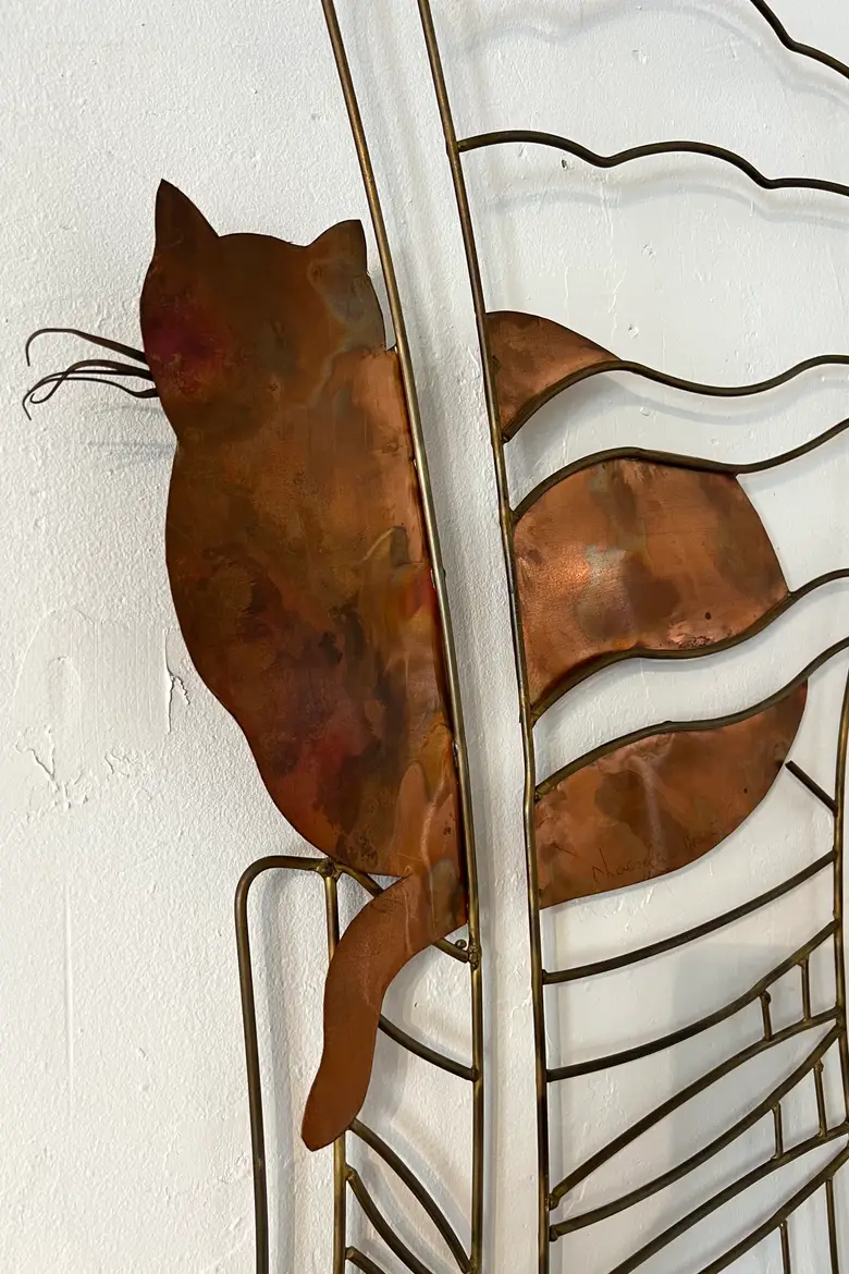 Sculpture en cuivre et laiton de Daniel D’Haeseleer 1970