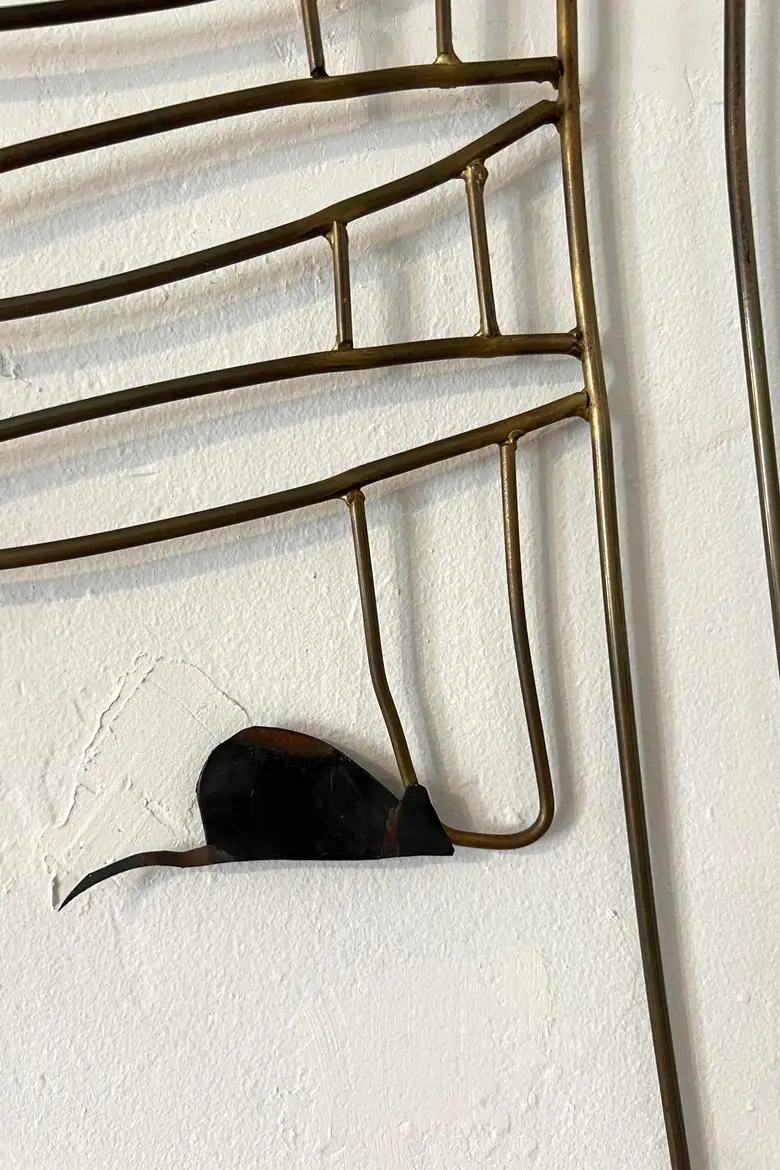 Sculpture en cuivre et laiton de Daniel D’Haeseleer 1970