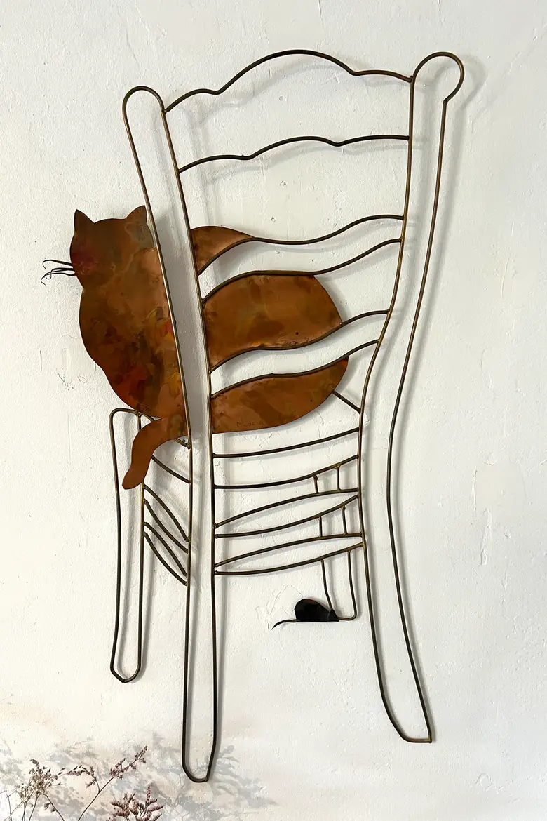 Sculpture en cuivre et laiton de Daniel D’Haeseleer 1970
