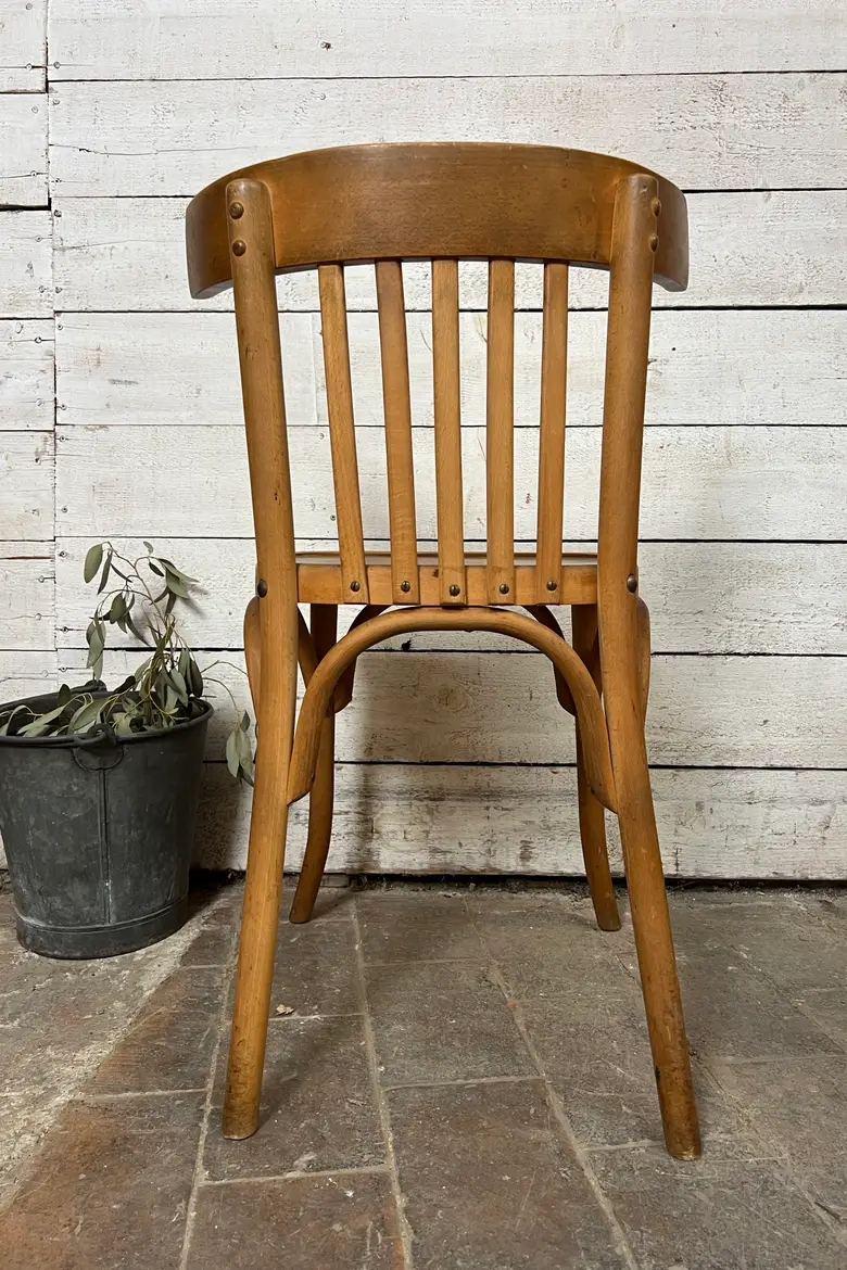 Série de 6 chaises bistrot Thonet en bois blond