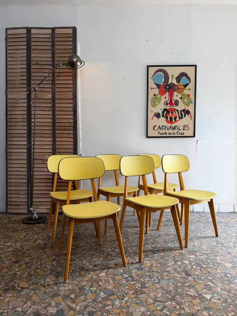 Série de 6 chaises vintage