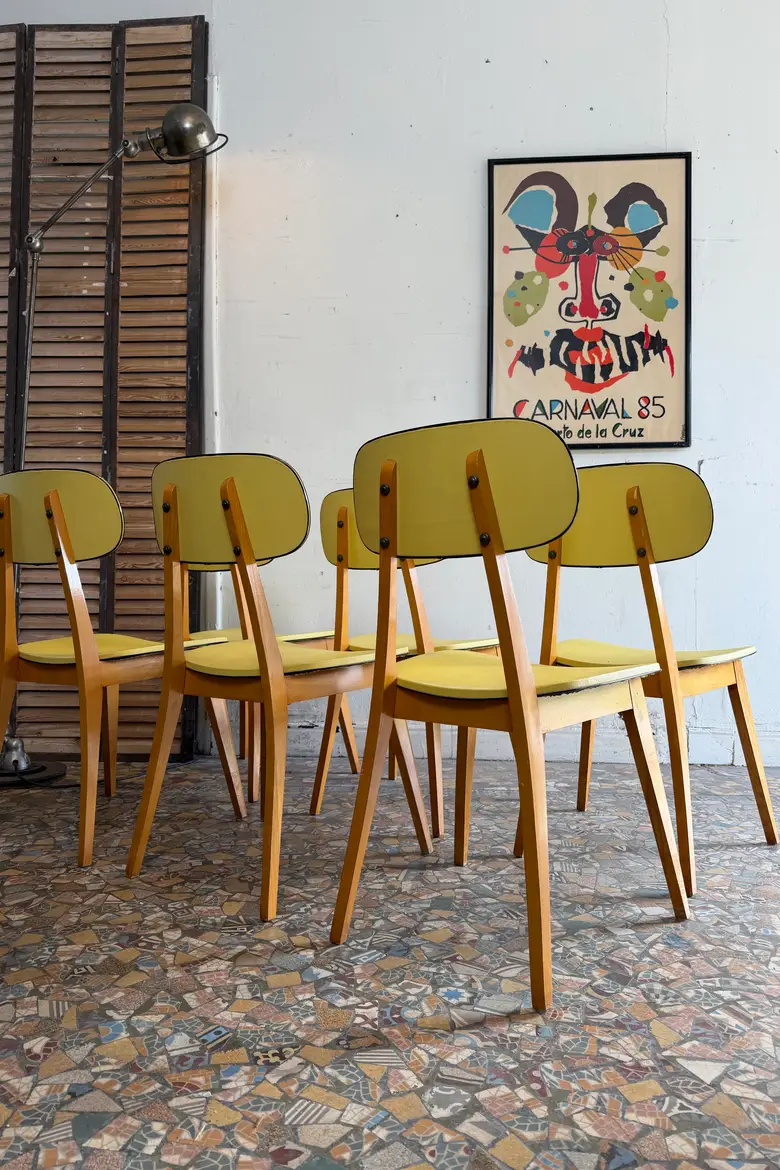 Série de 6 chaises vintage