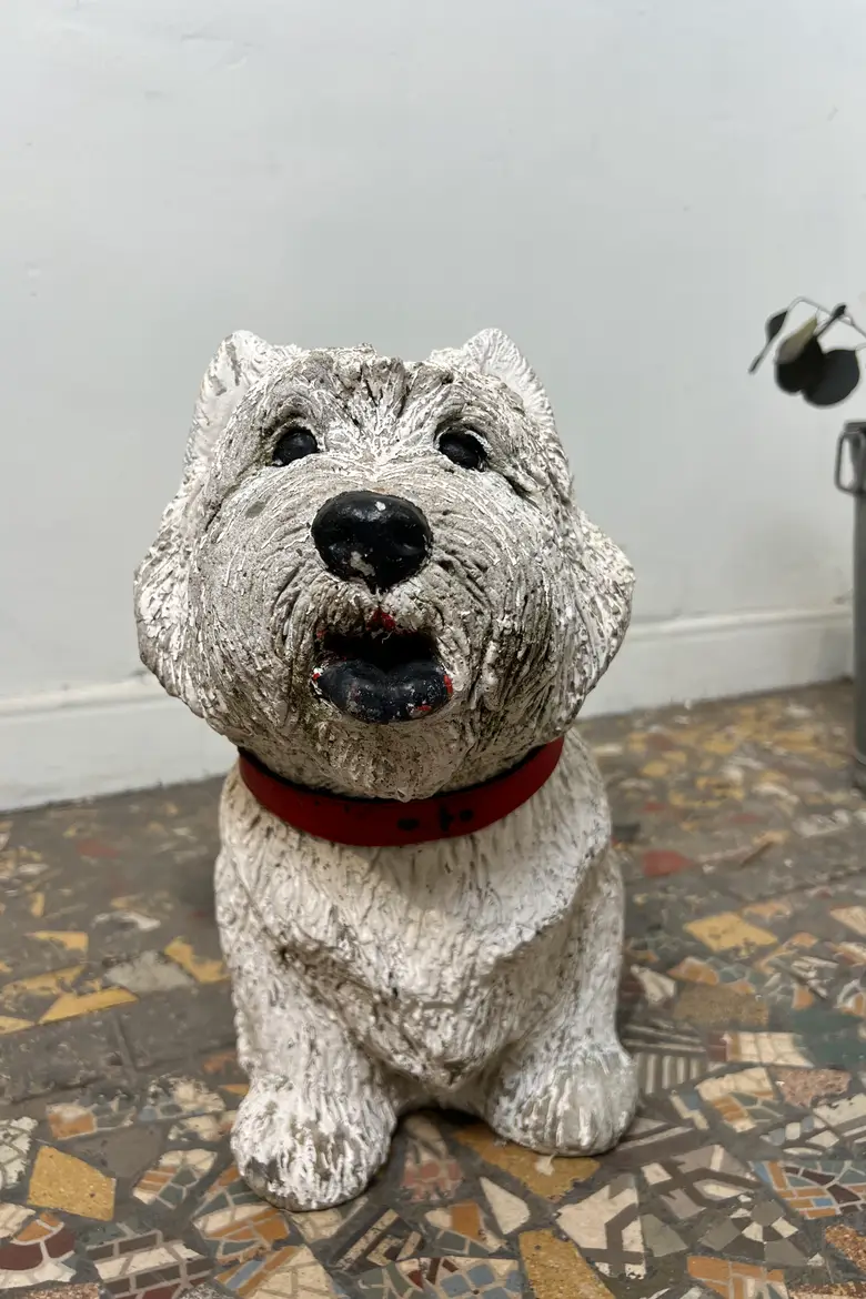 Statue en béton – Chien Westie – Années 80