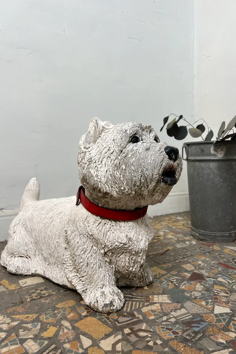 Statue en béton – Chien Westie – Années 80