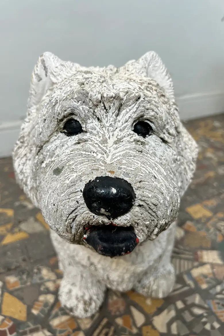 Statue en béton – Chien Westie – Années 80