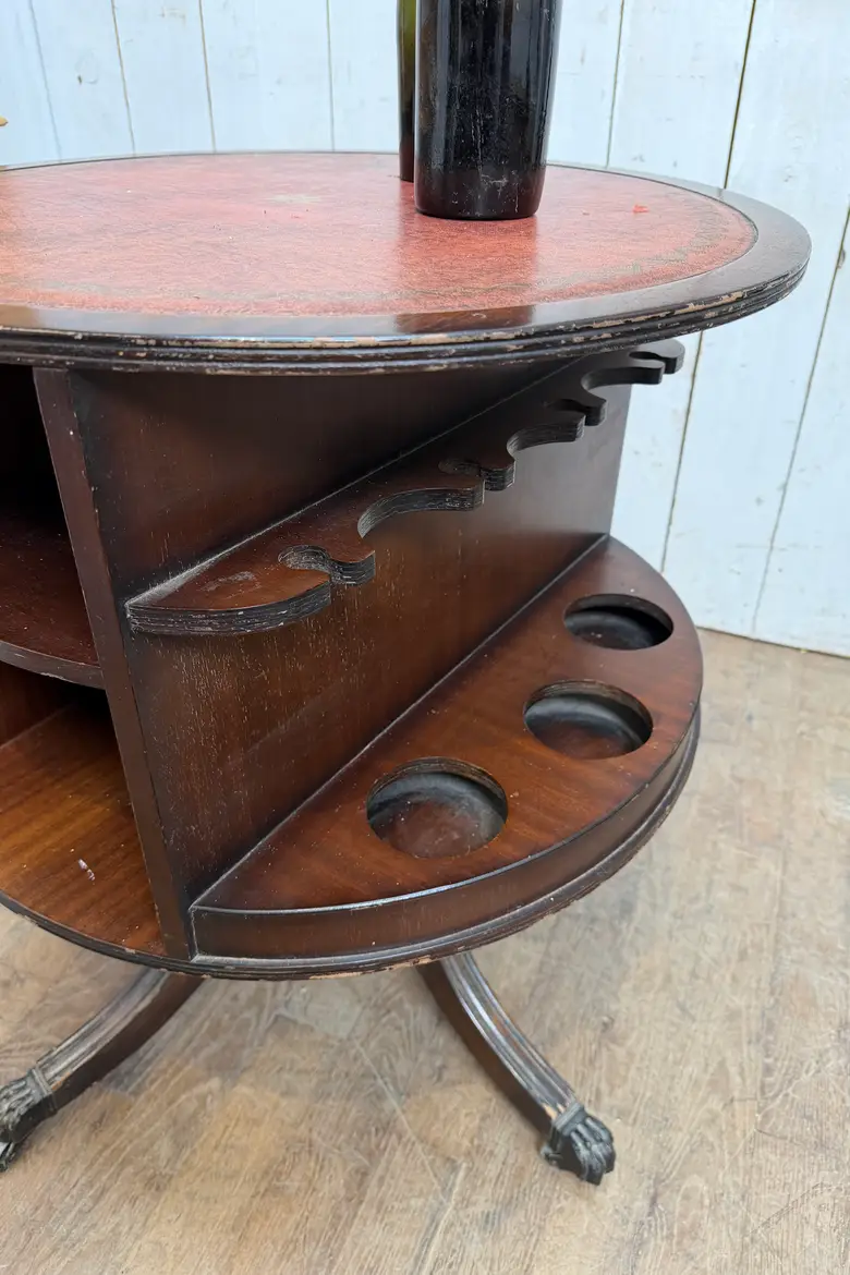 Table bar & bibliothèque tournante – fin XIXe / début XXe