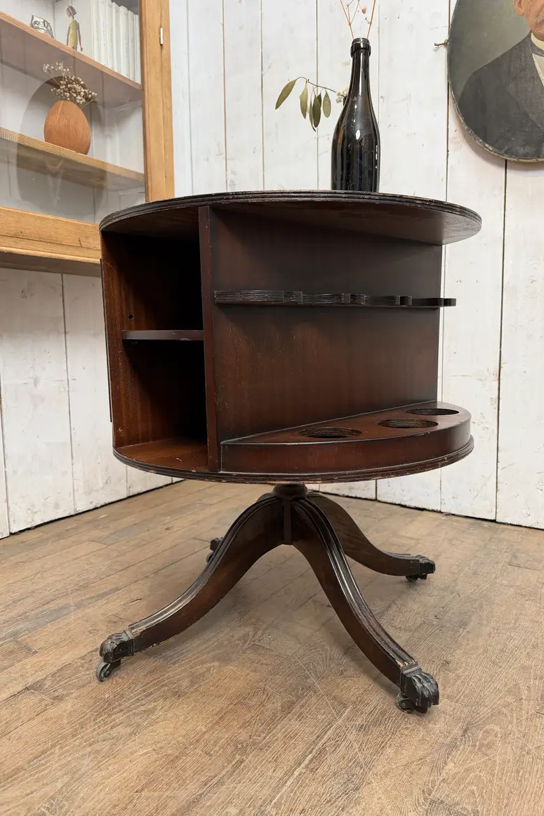 Table bar & bibliothèque tournante – fin XIXe / début XXe