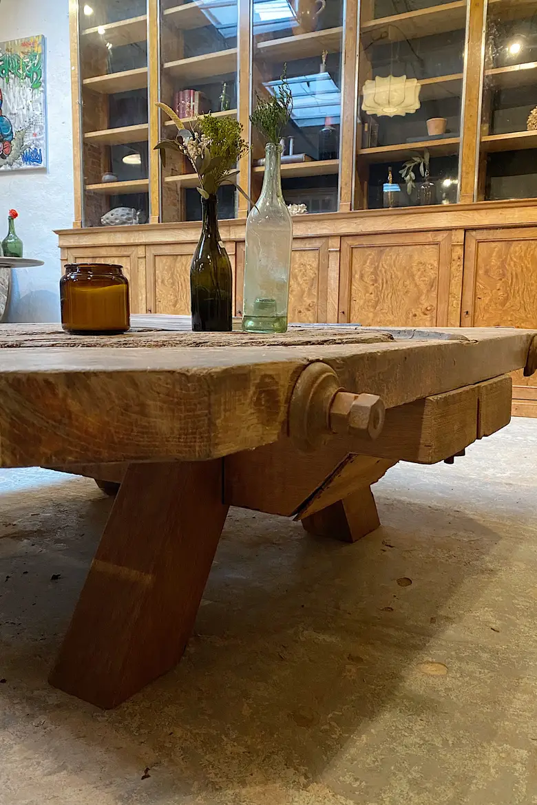 Table basse ancien pressoir à cidre XIXème