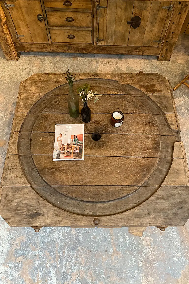 Table basse ancien pressoir à cidre XIXème