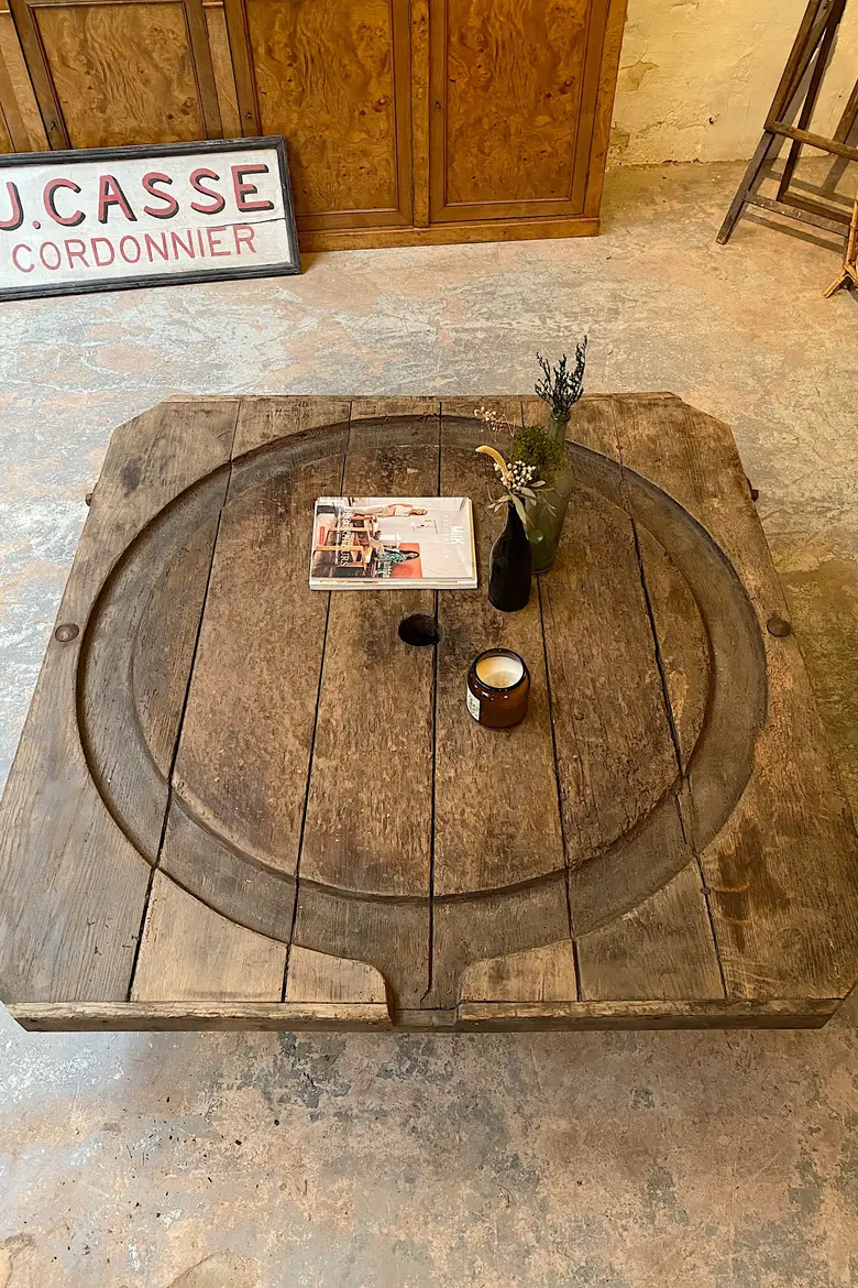 Table basse ancien pressoir à cidre XIXème