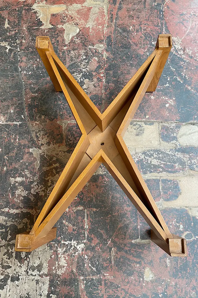 Table basse années 50 en verre et bois