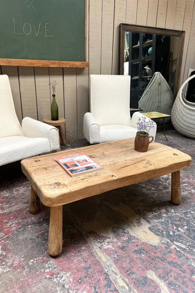 Table basse brutaliste Années 50