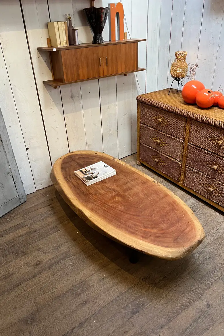 Table basse brutaliste Années 70