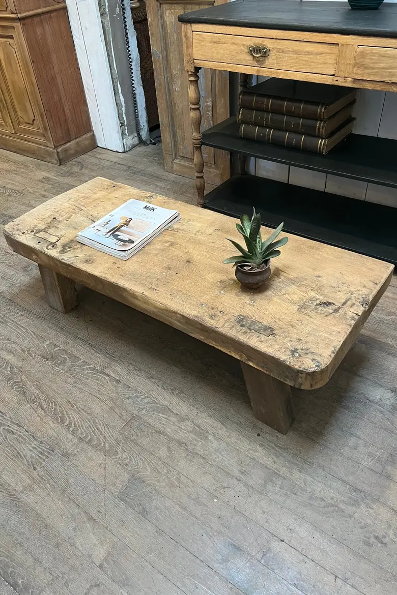 Table basse / console en chêne Début XXème