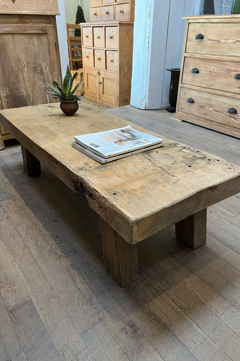 Table basse / console en chêne Début XXème