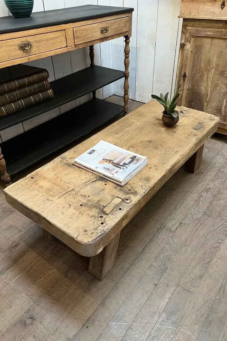 Table basse / console en chêne Début XXème