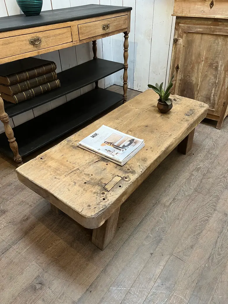 Table basse / console en chêne Début XXème
